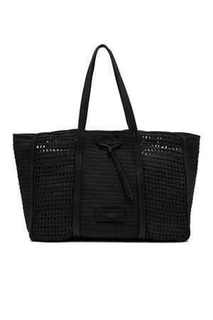 Victoria shopping bag in tessuto uncinetto nero GIANNI CHIARINI | BS11582SMCRH001